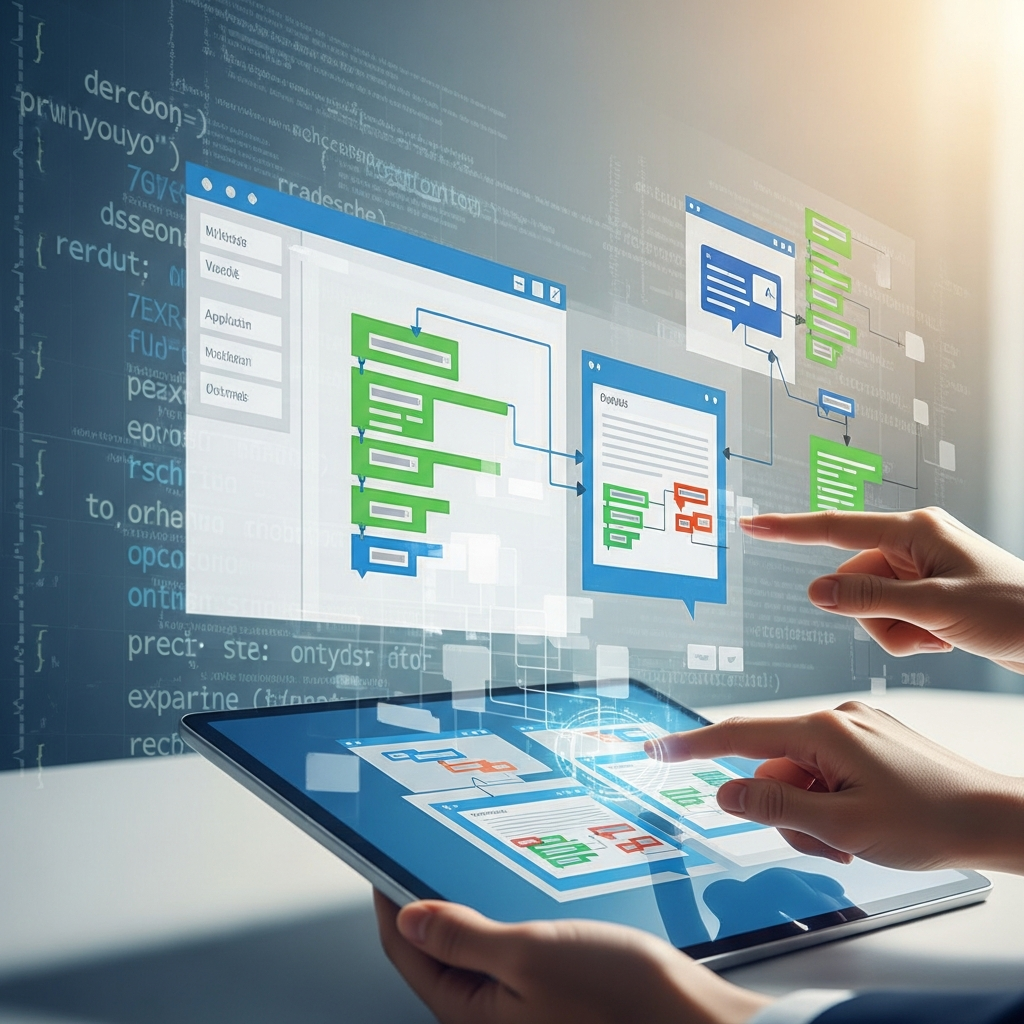 Ilustracija za članak: Low-code/No-code platforme - revolucija u razvoju softvera - industrijski-trendovi | AIS Tech Blog