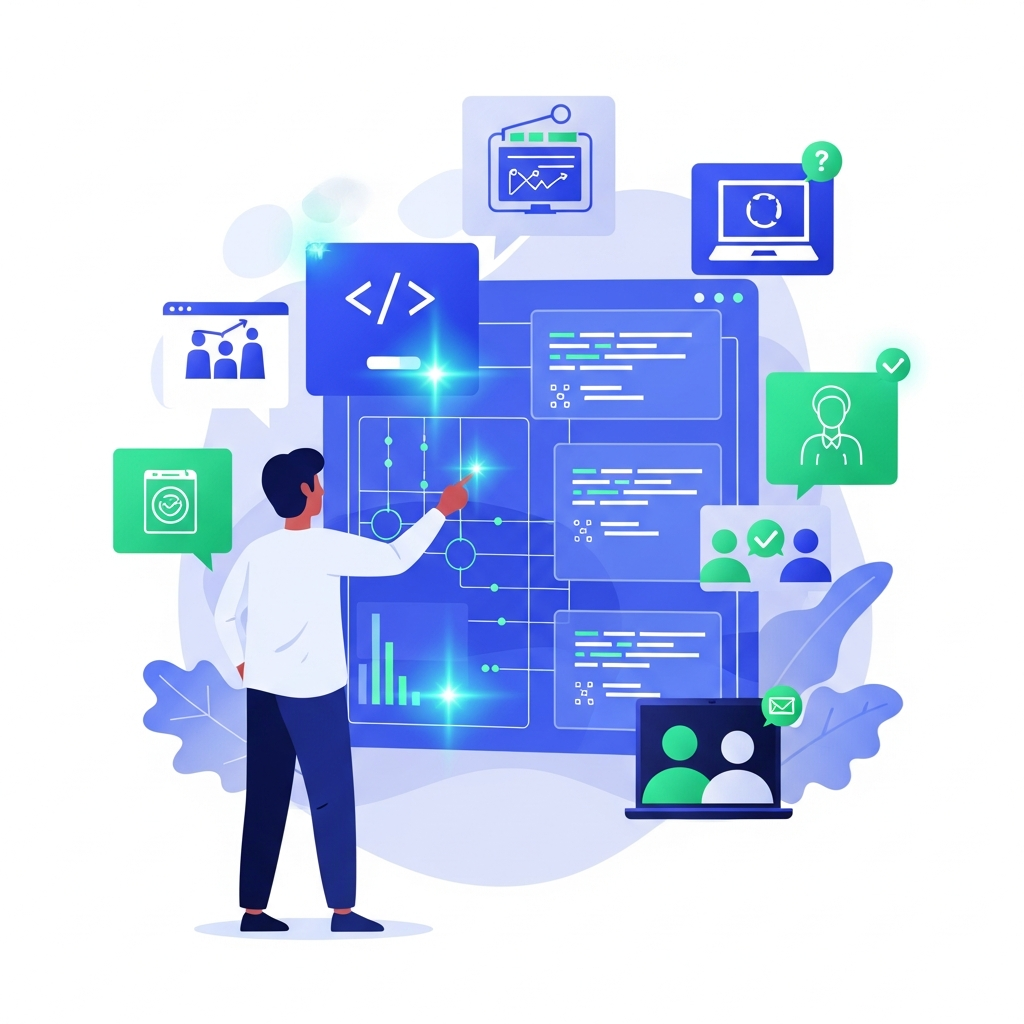 Ilustracija za članak: Kako upravljati softverskim projektom - vodici | AIS Tech Blog